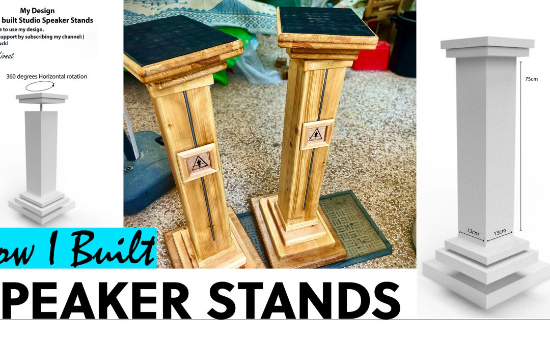 DIY Adjustable Wooden Speaker Stands From Recycled wood
